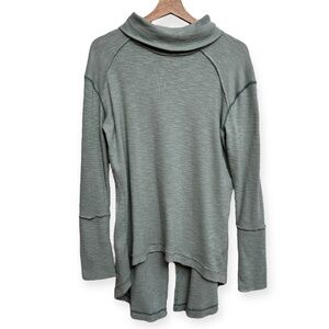 Free People Split Back Cowl Turtleneck Long Sleeve Top Medium